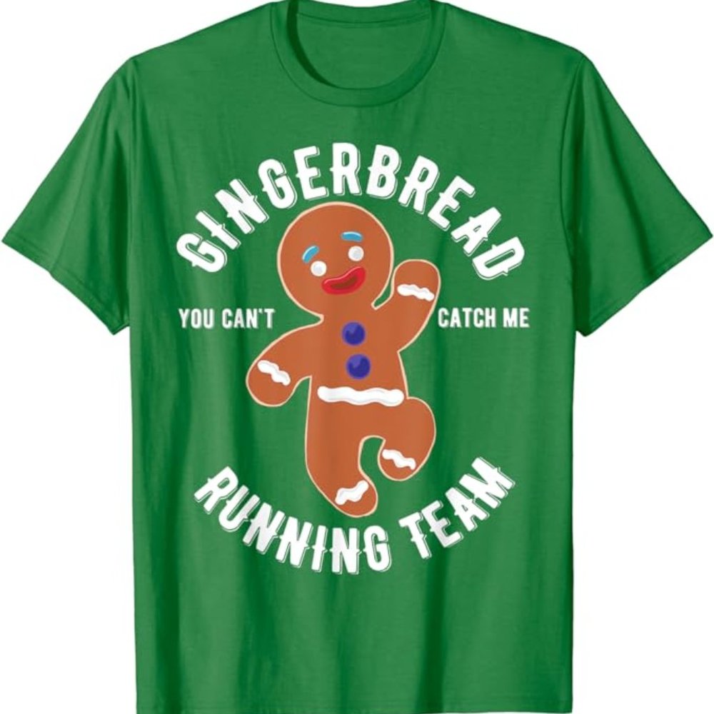NEW WITH TAGS Mens Gingerbread Man Funny Christmas T-Shirt Green Size XL
